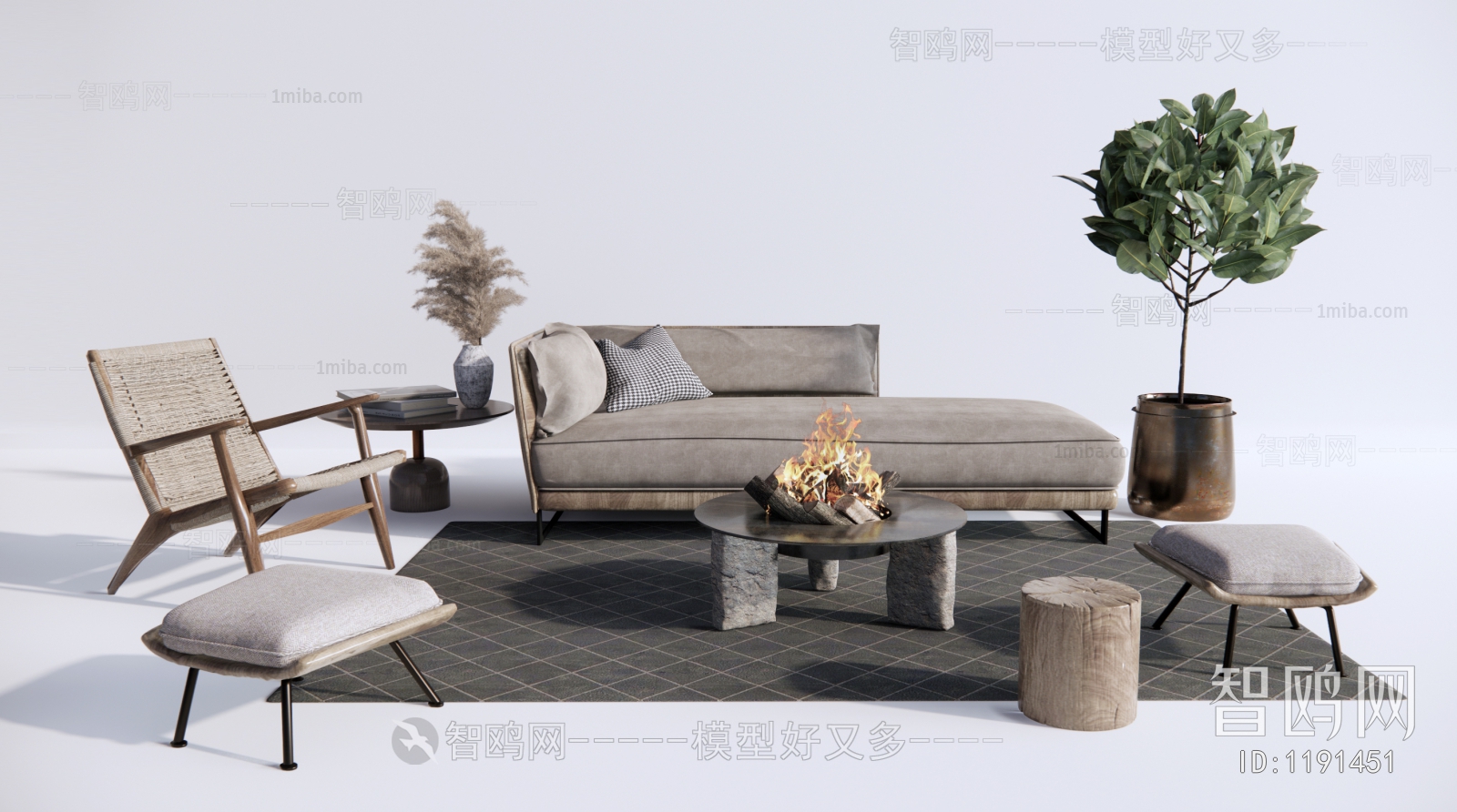 Wabi-sabi Style Sofa Combination