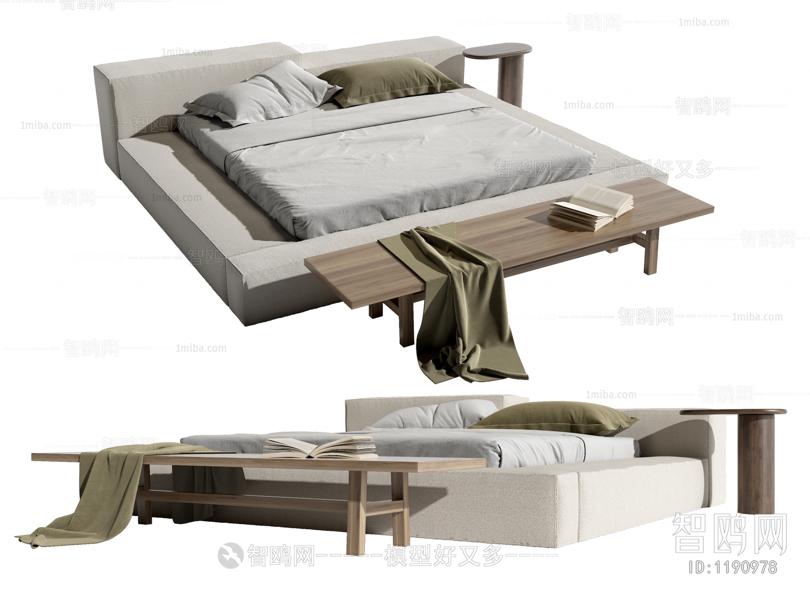 Wabi-sabi Style Double Bed