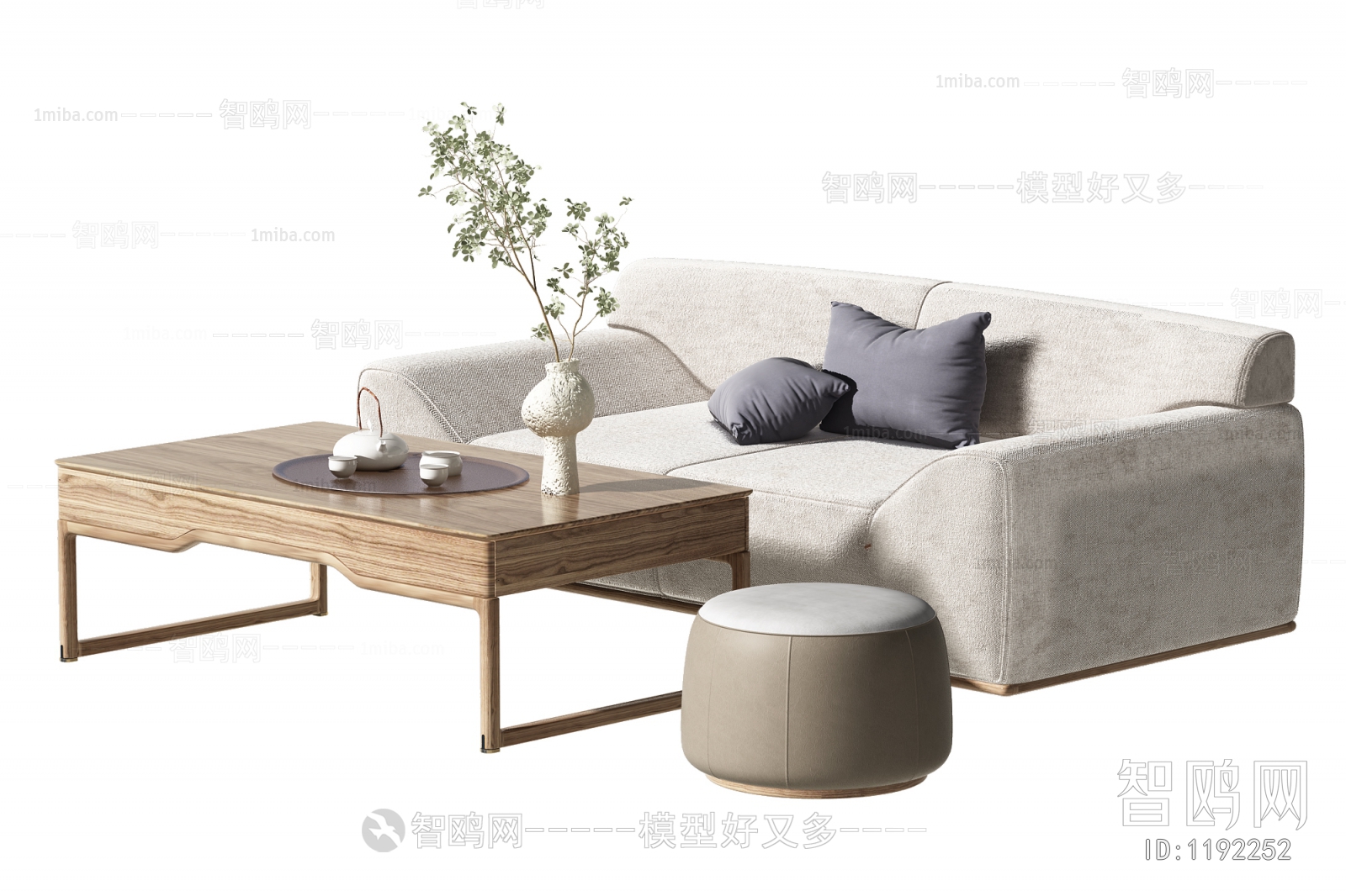 New Chinese Style Single Sofa