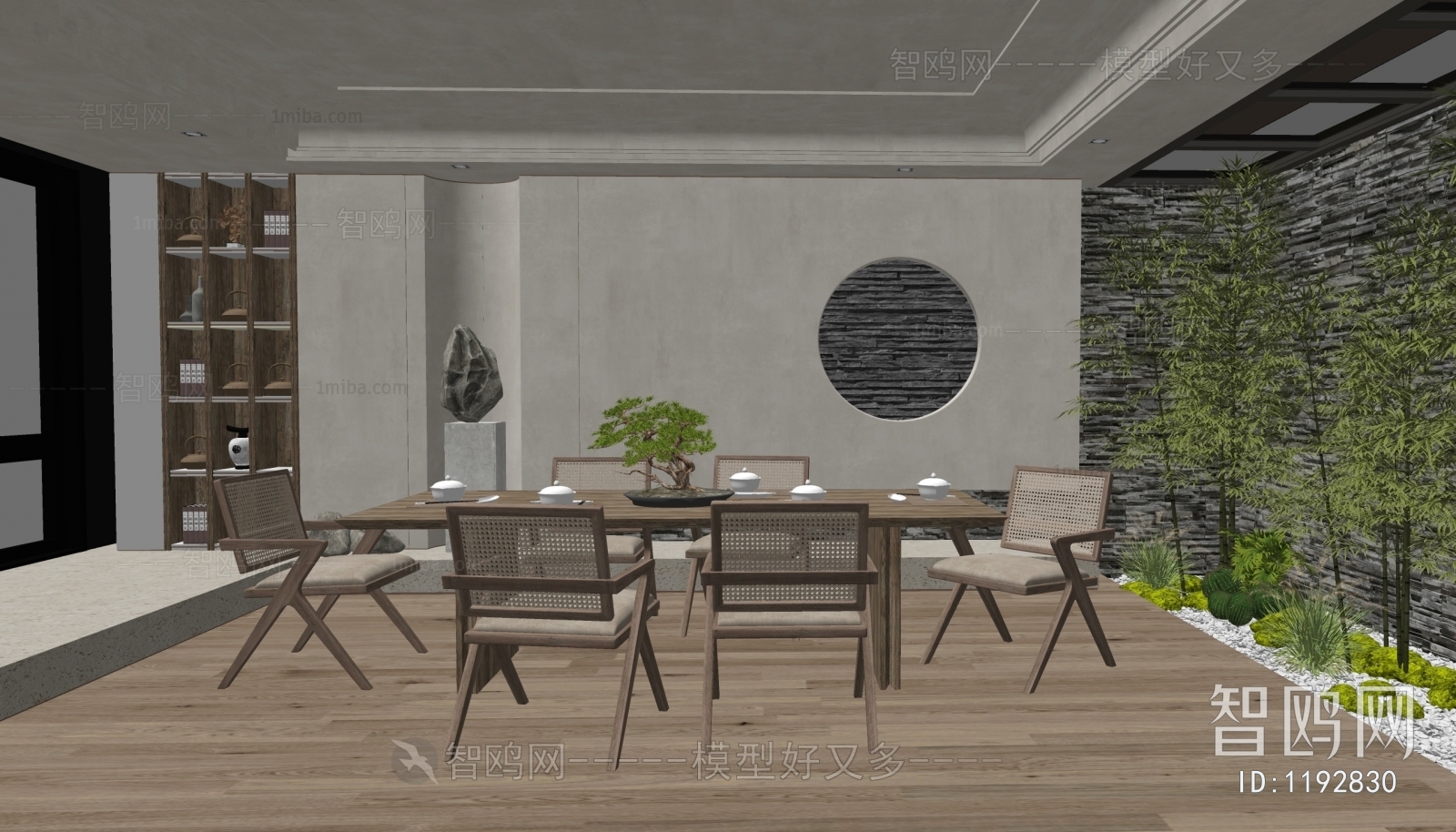 New Chinese Style Wabi-sabi Style Dining Room