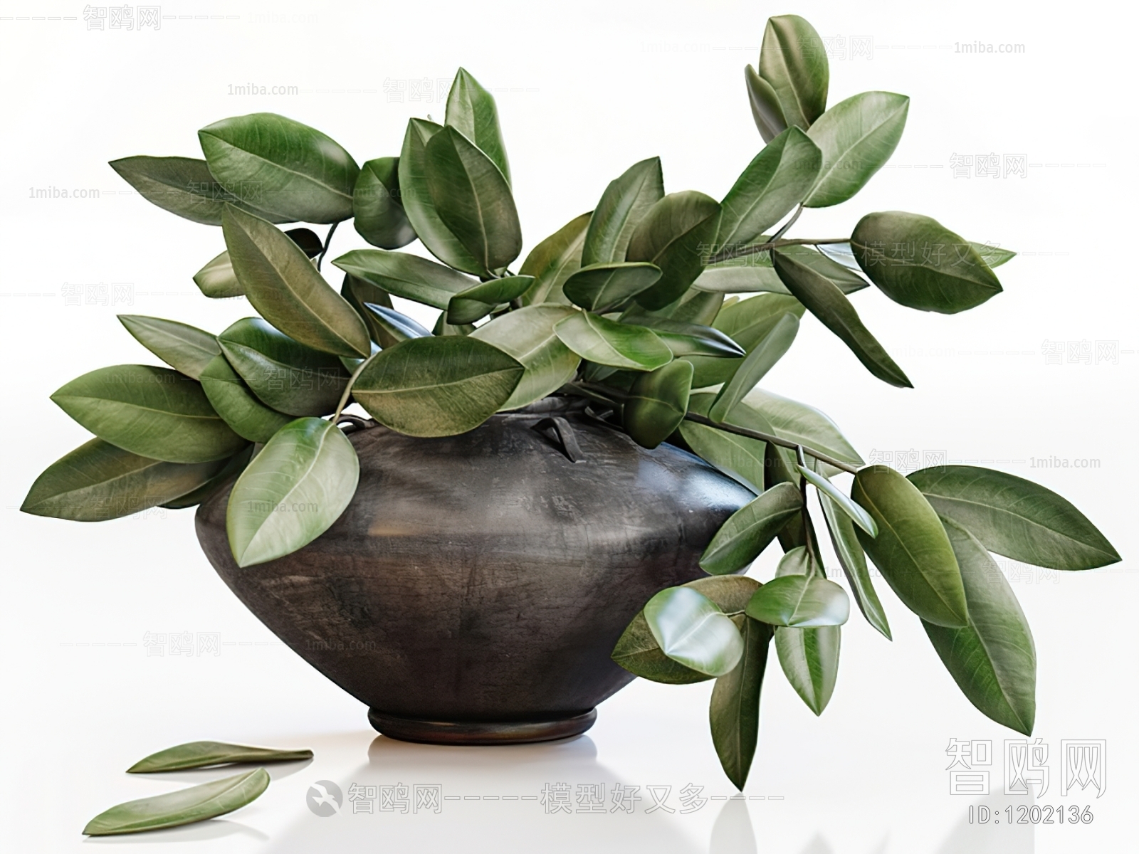 Modern Potted Green Plant