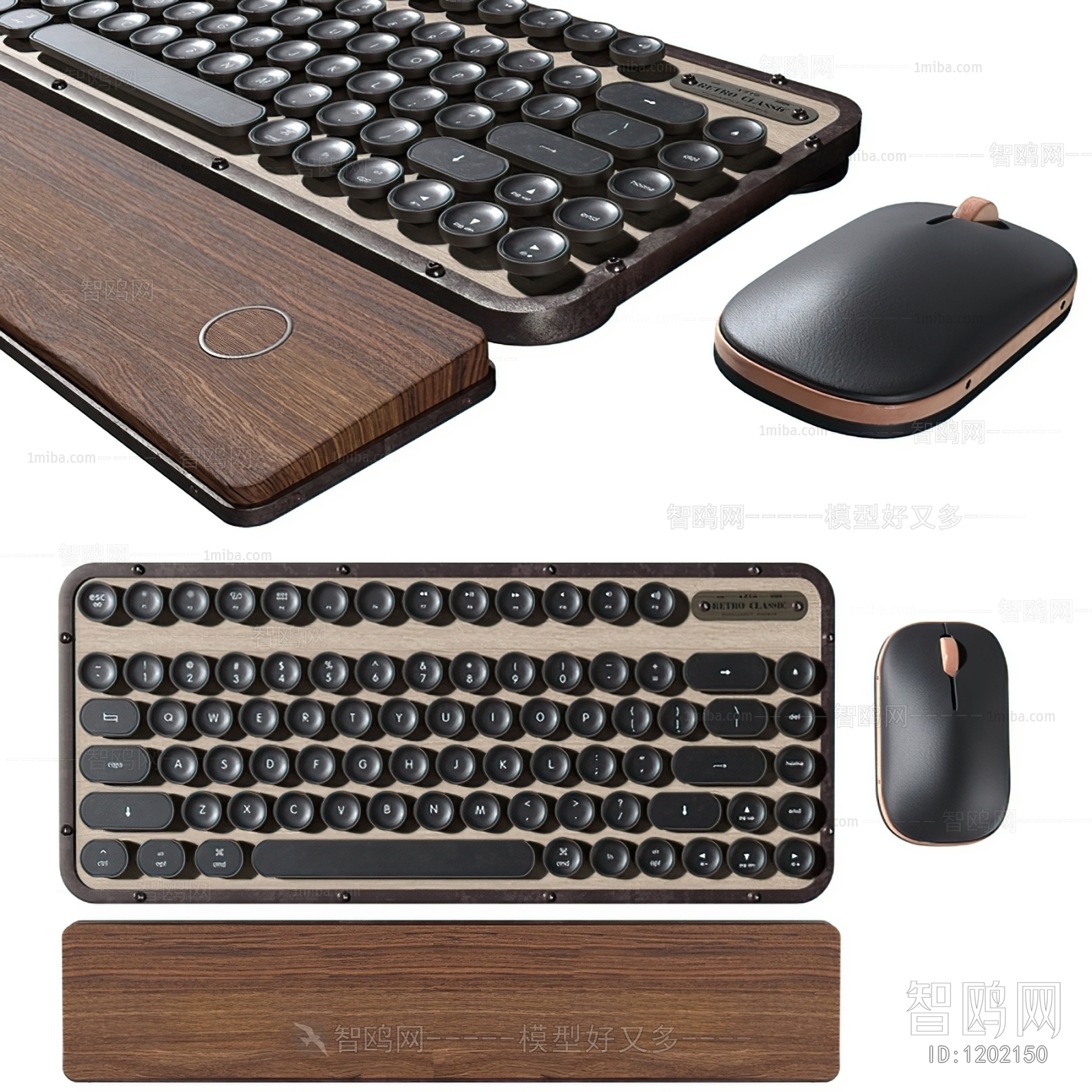 Modern Retro Style Keyboard And Mouse