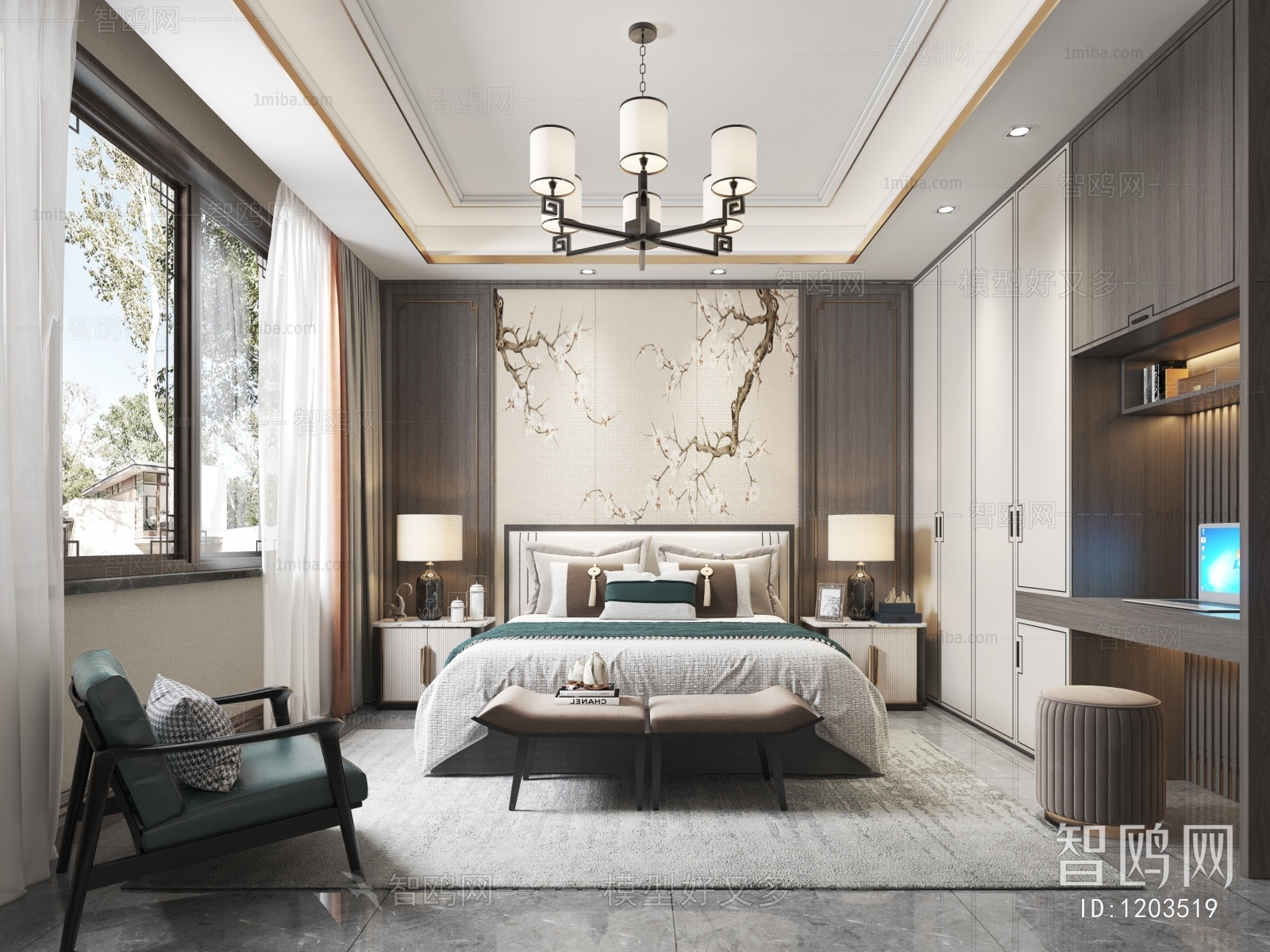 New Chinese Style Bedroom