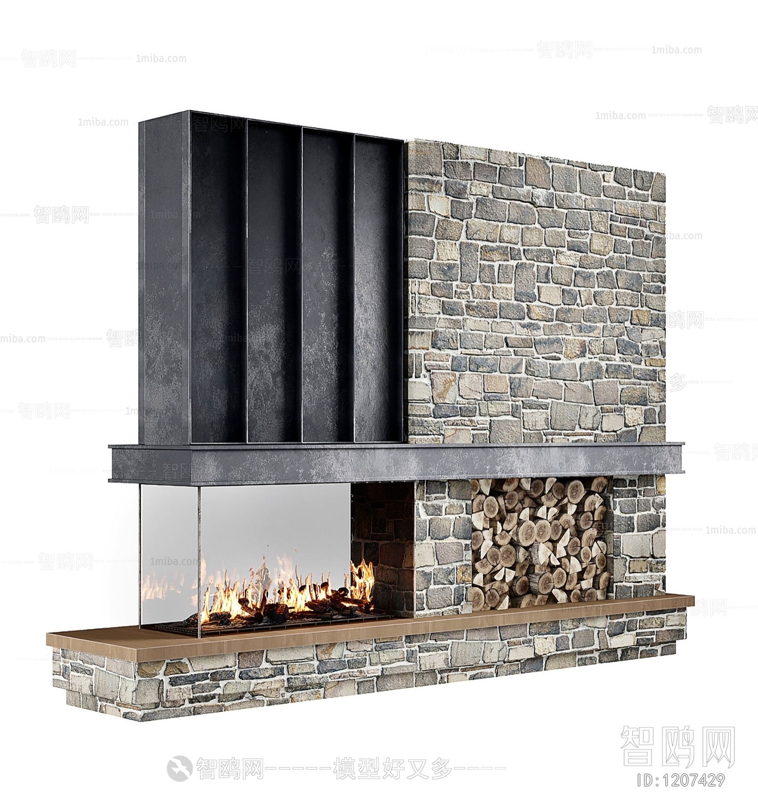 Wabi-sabi Style Fireplace