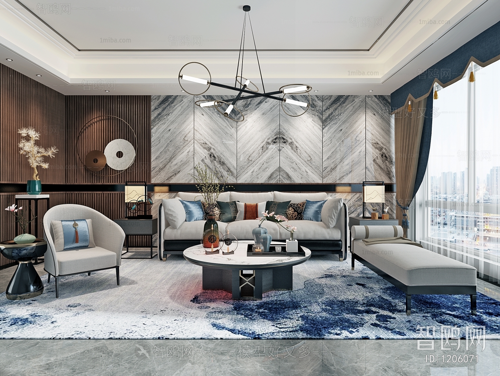 New Chinese Style A Living Room