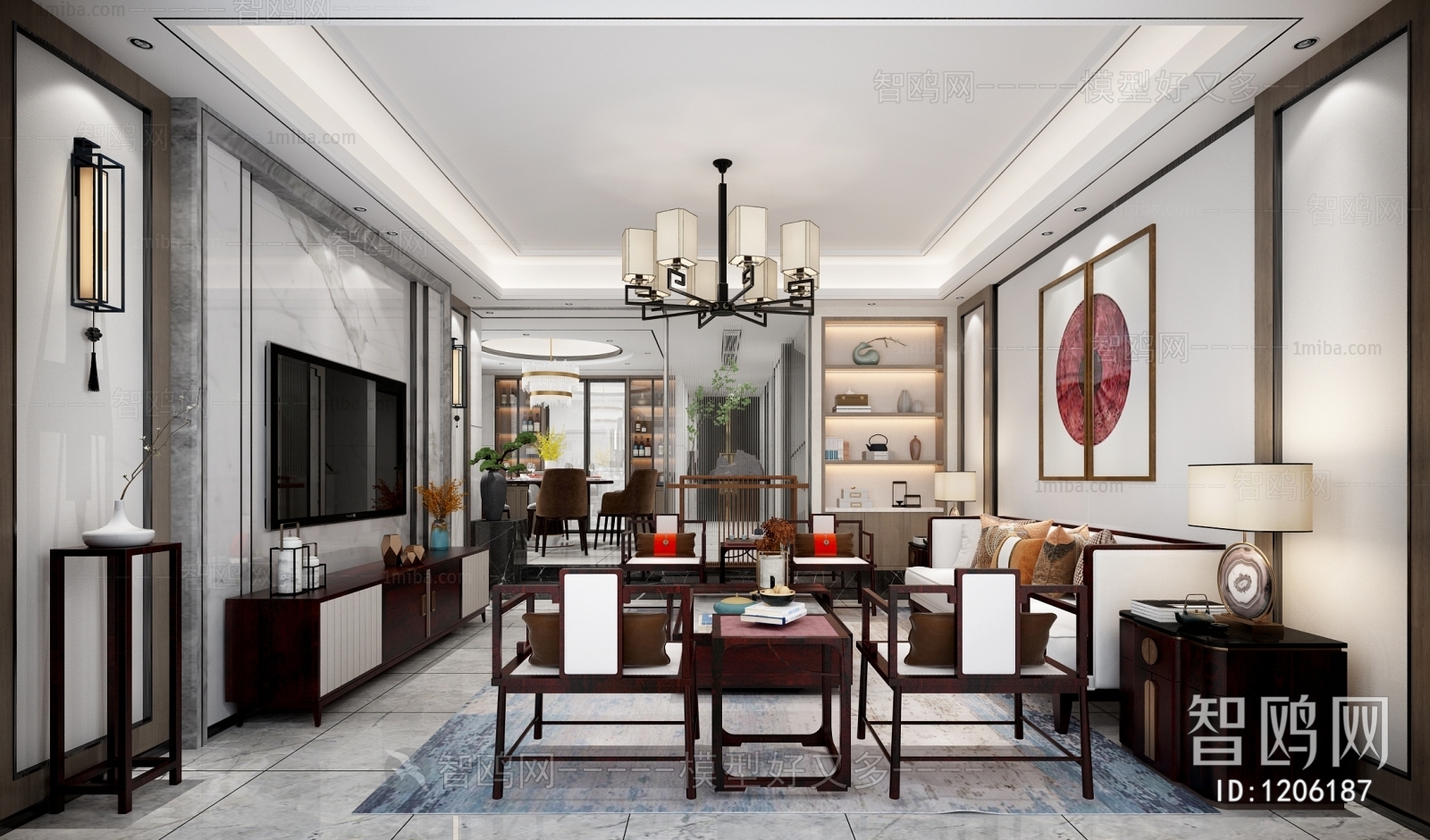 New Chinese Style A Living Room