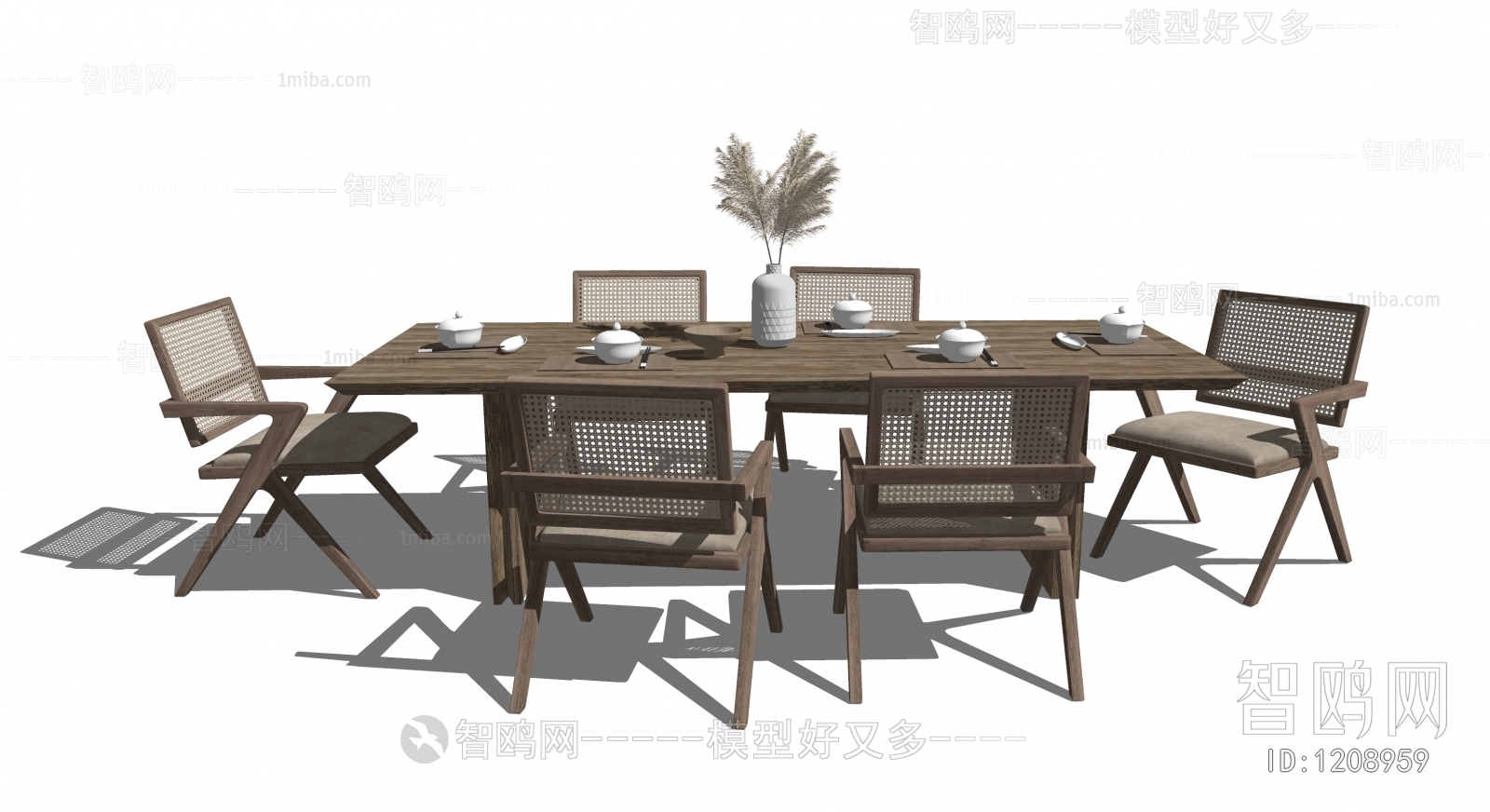 Wabi-sabi Style Dining Table And Chairs