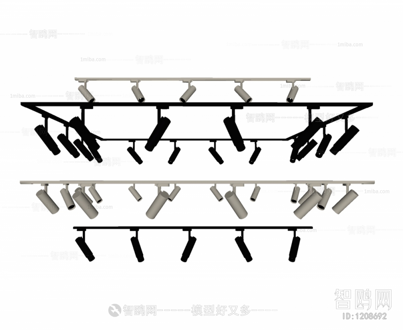 现代轨道射灯组合