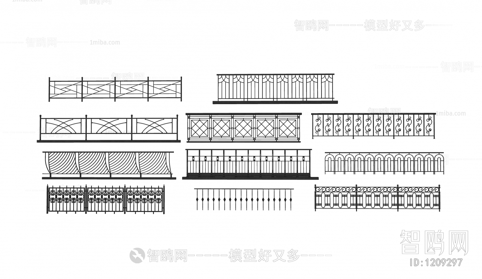 欧式栏杆护栏组合