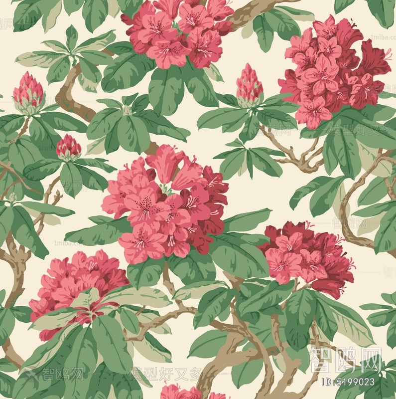 Animal And Plant Pattern Wallpaper