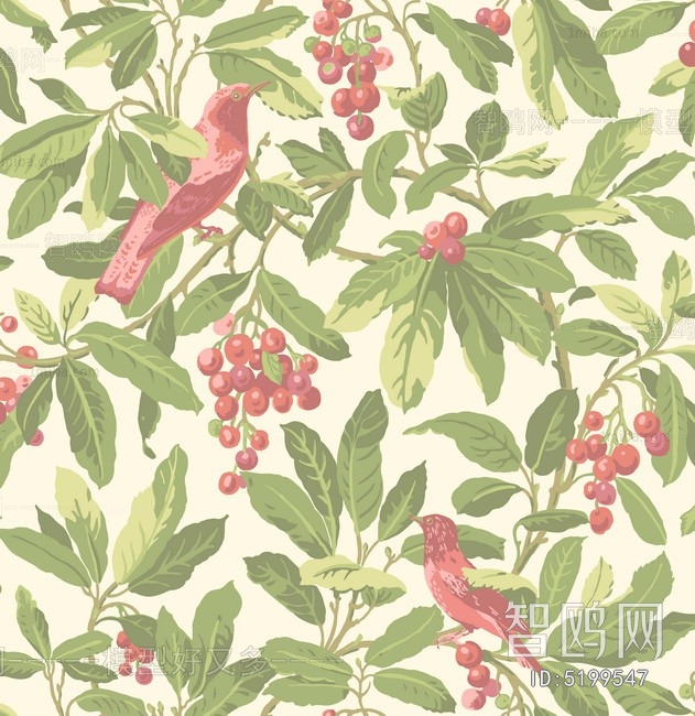 Animal And Plant Pattern Wallpaper