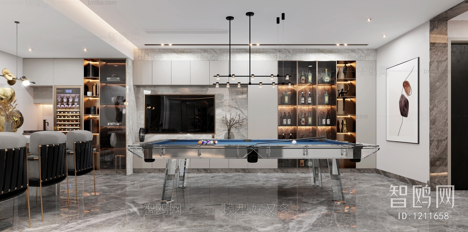 Modern Billiards Room