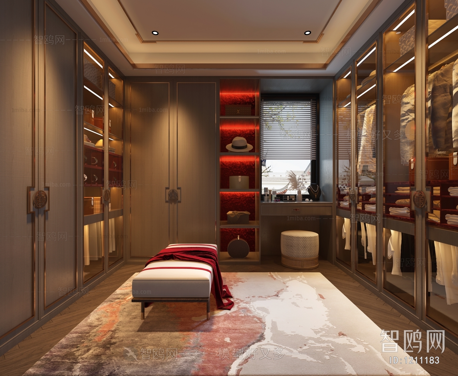 Modern New Chinese Style Clothes Storage Area