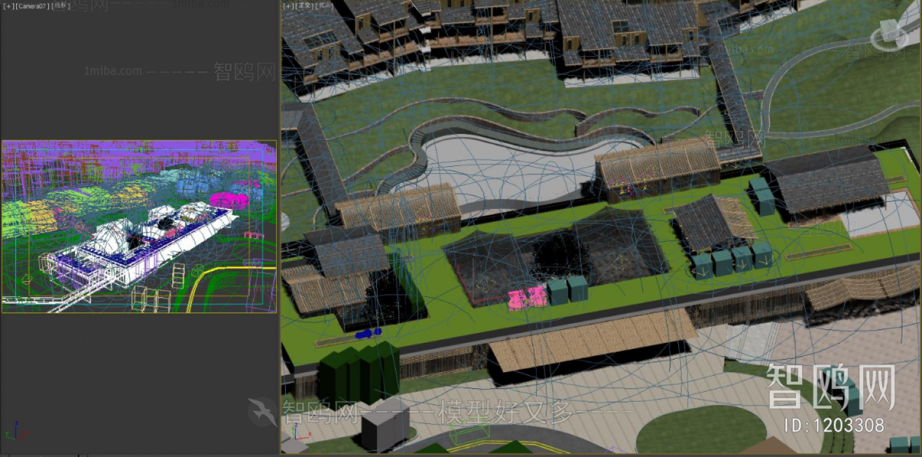 New Chinese Style Architectural Bird's-eye View Planning