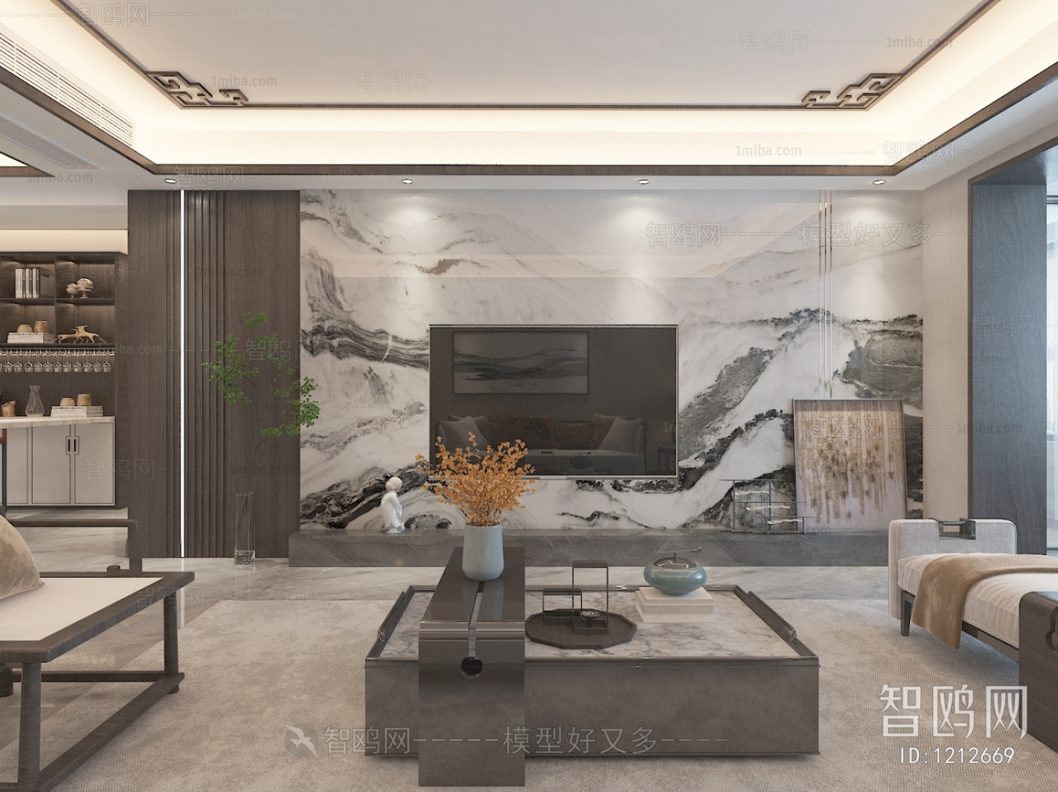 New Chinese Style A Living Room