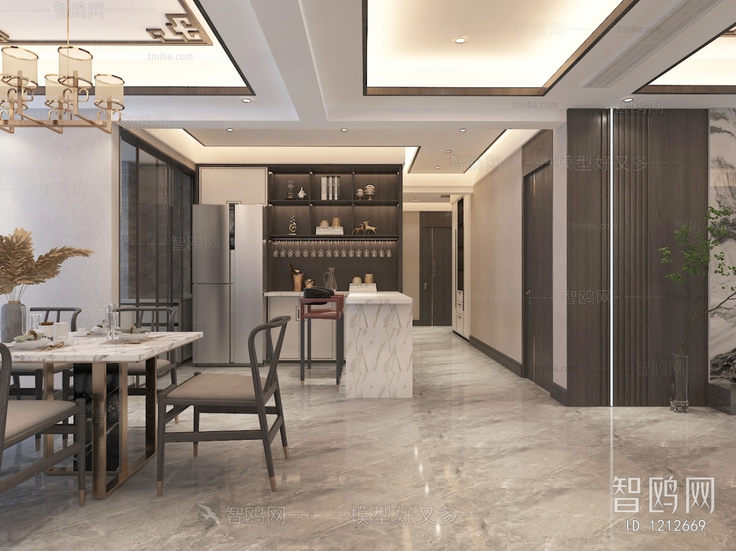 New Chinese Style A Living Room