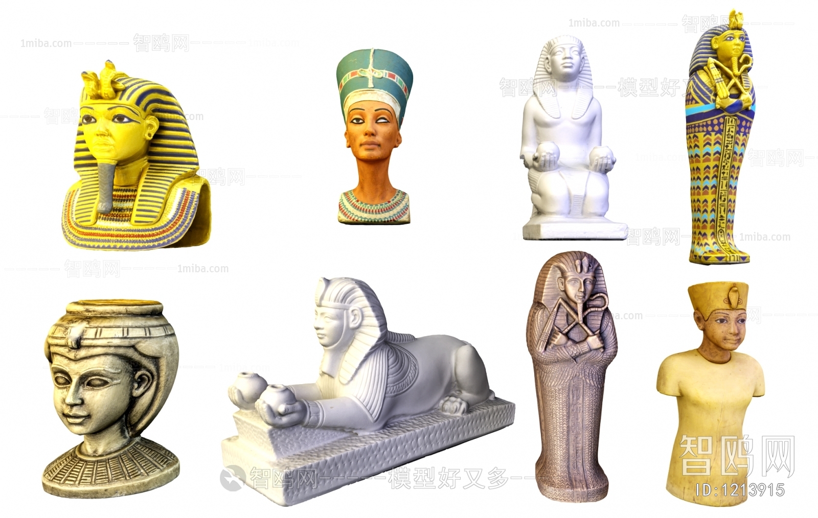 东南亚埃及古物雕塑摆件组合