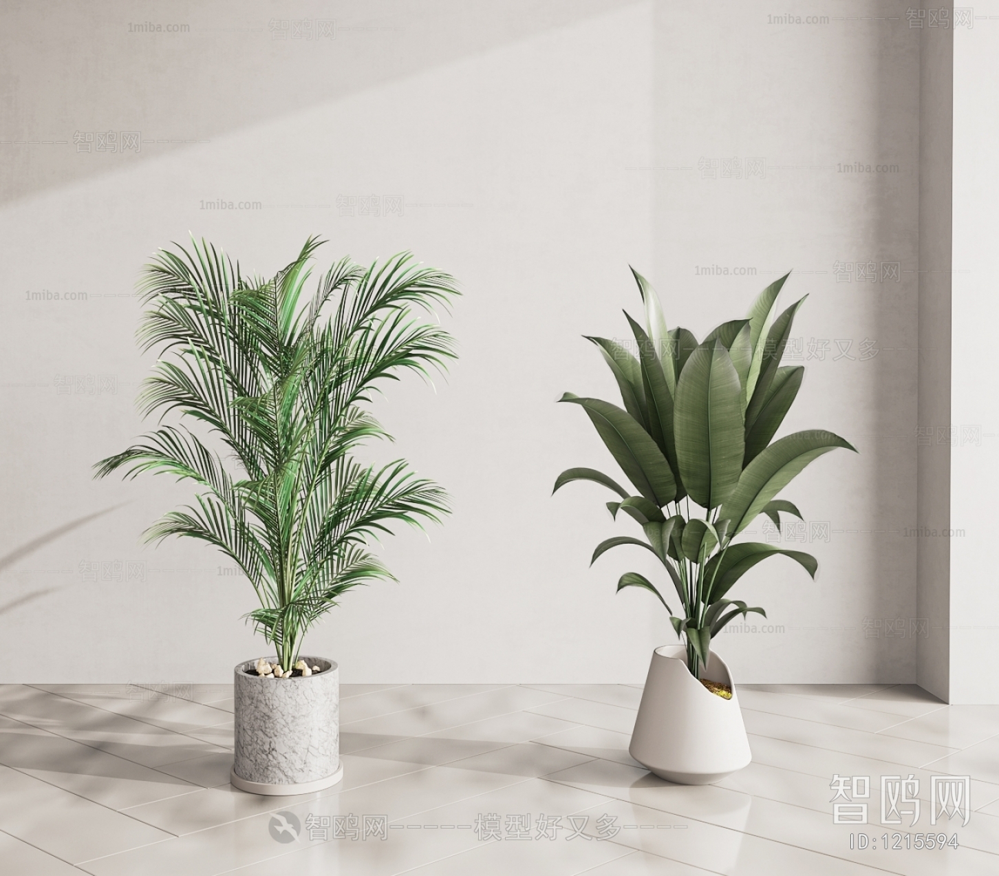 Modern Potted Green Plant