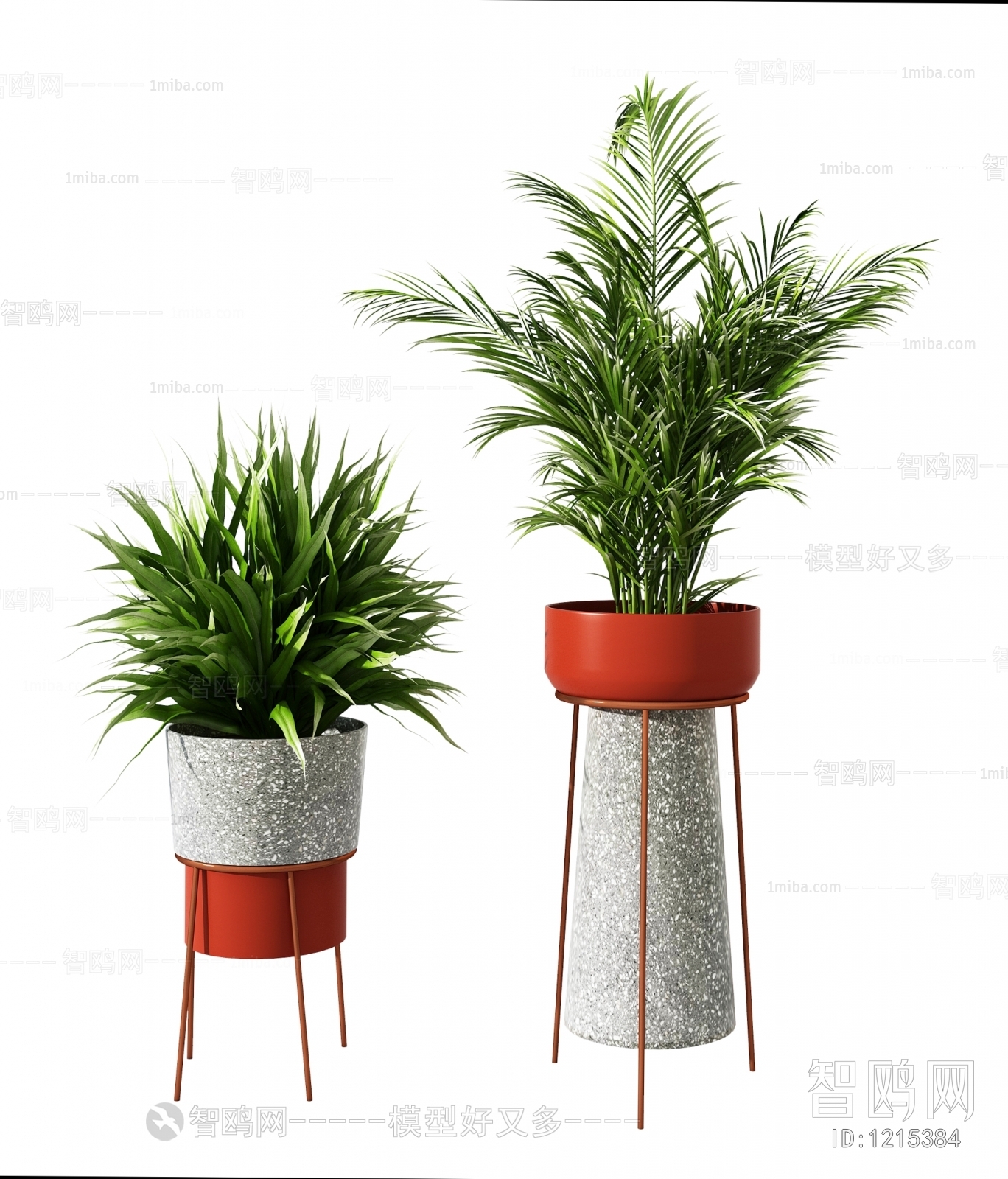 Modern Potted Green Plant