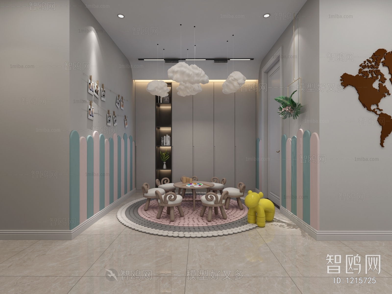 多场景-新中式茶室+儿童房活动室