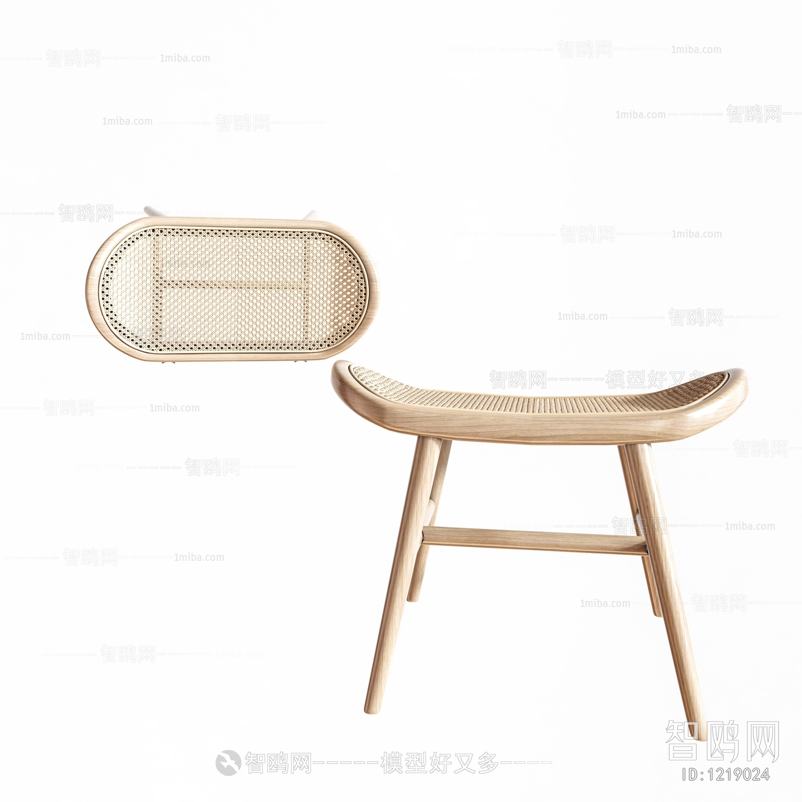 日式藤编坐凳