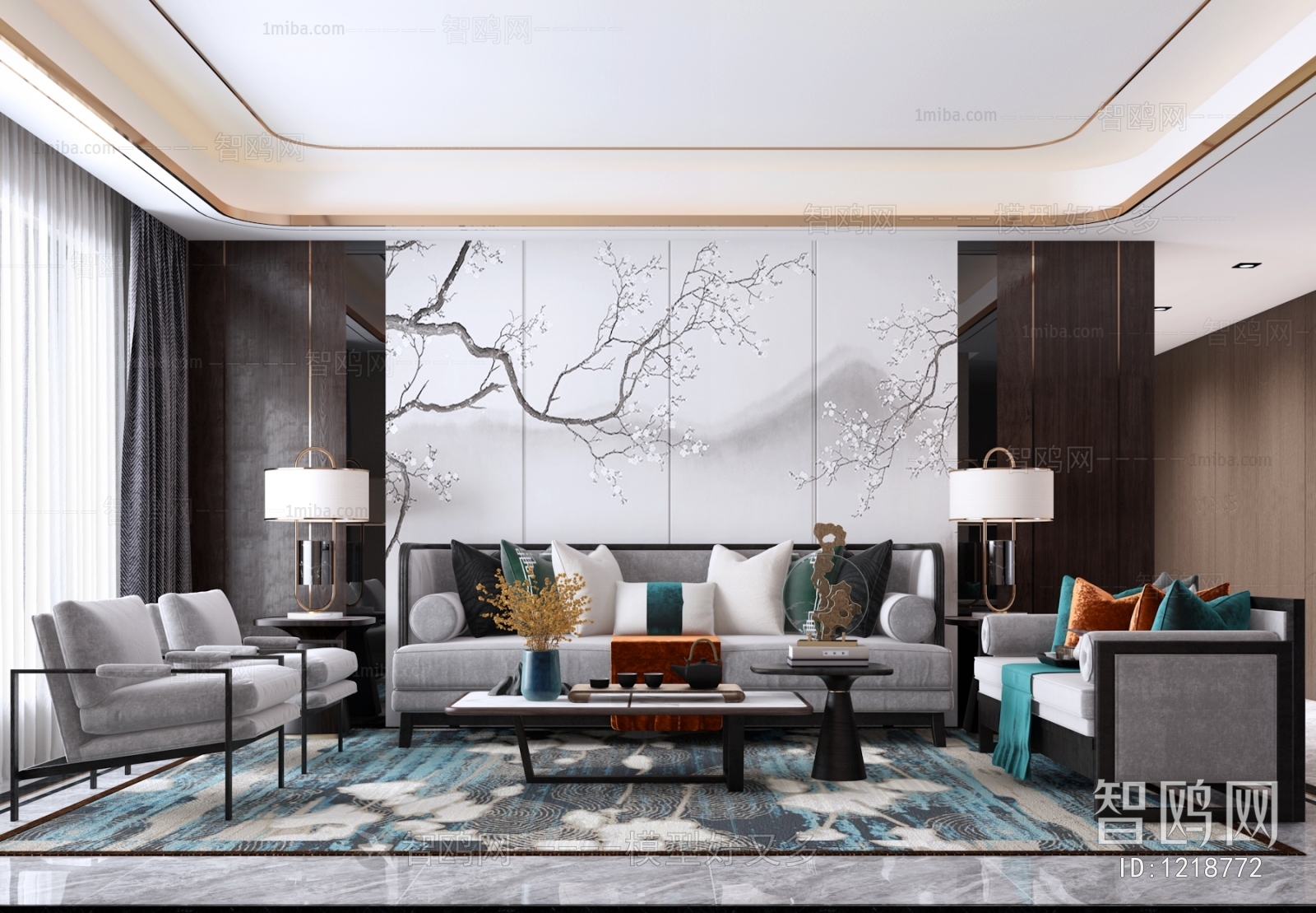 New Chinese Style A Living Room