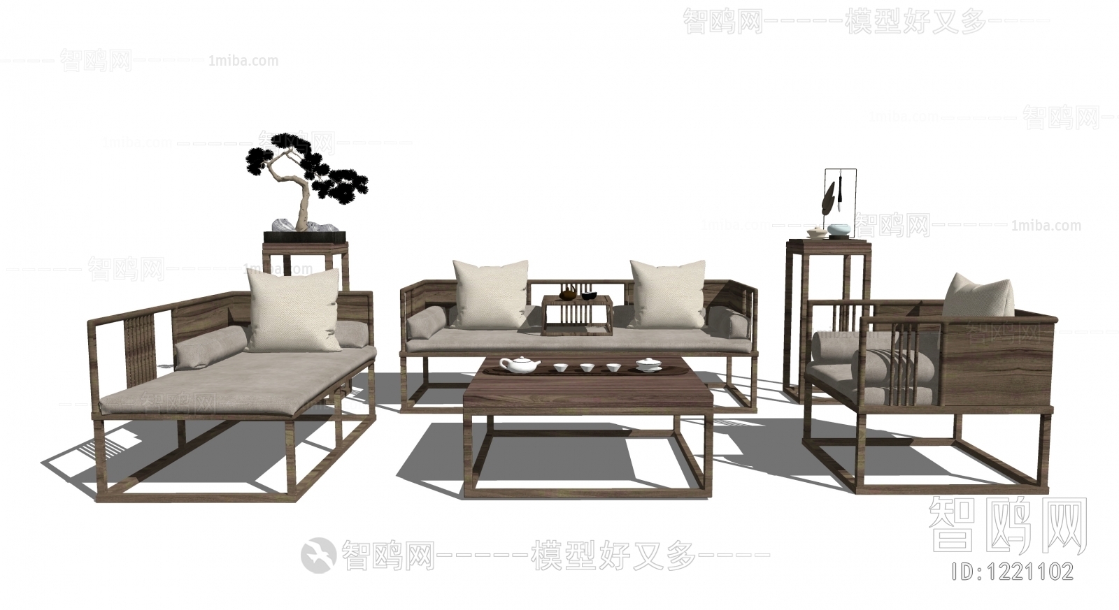 New Chinese Style Sofa Combination