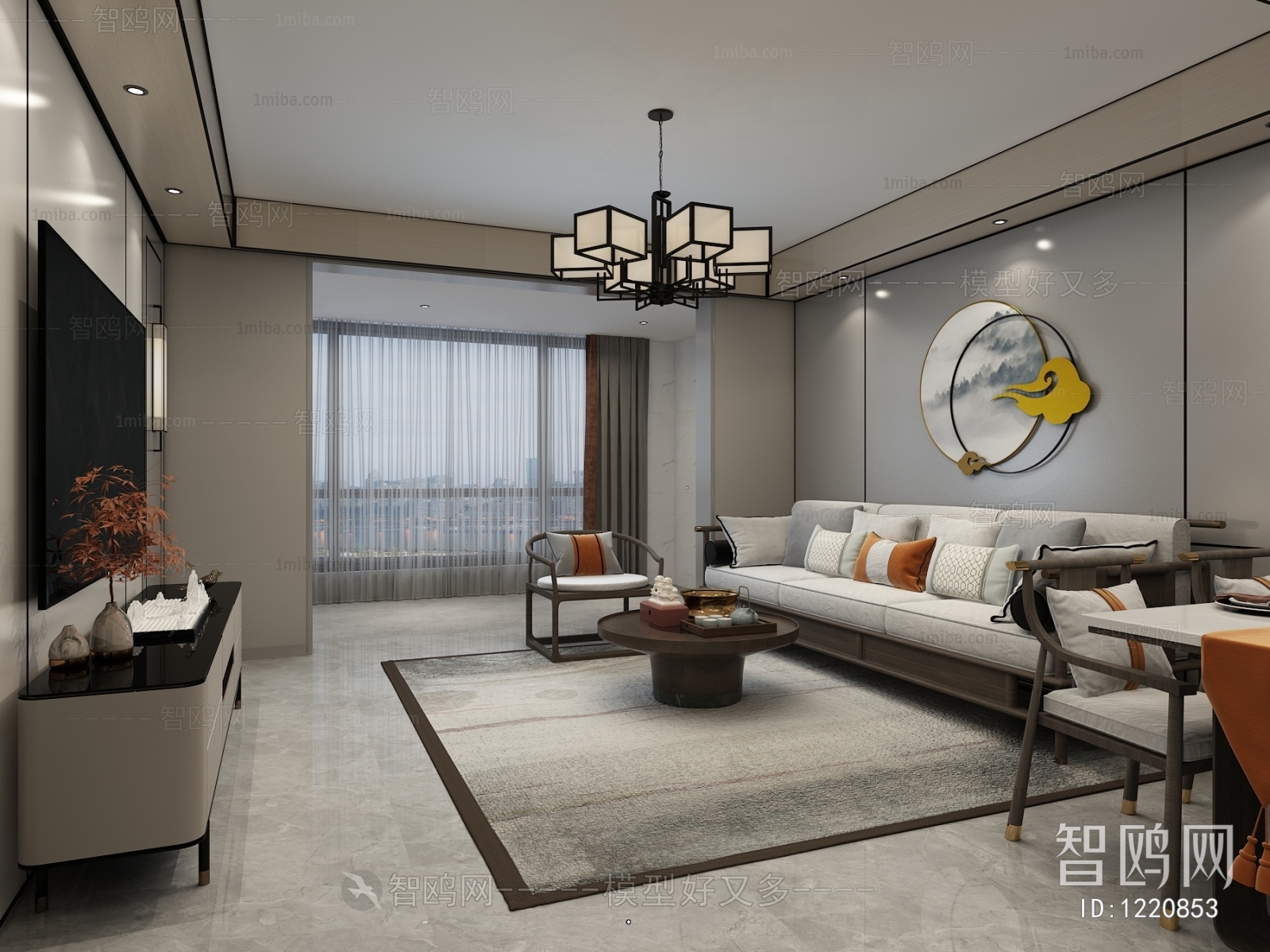 New Chinese Style A Living Room