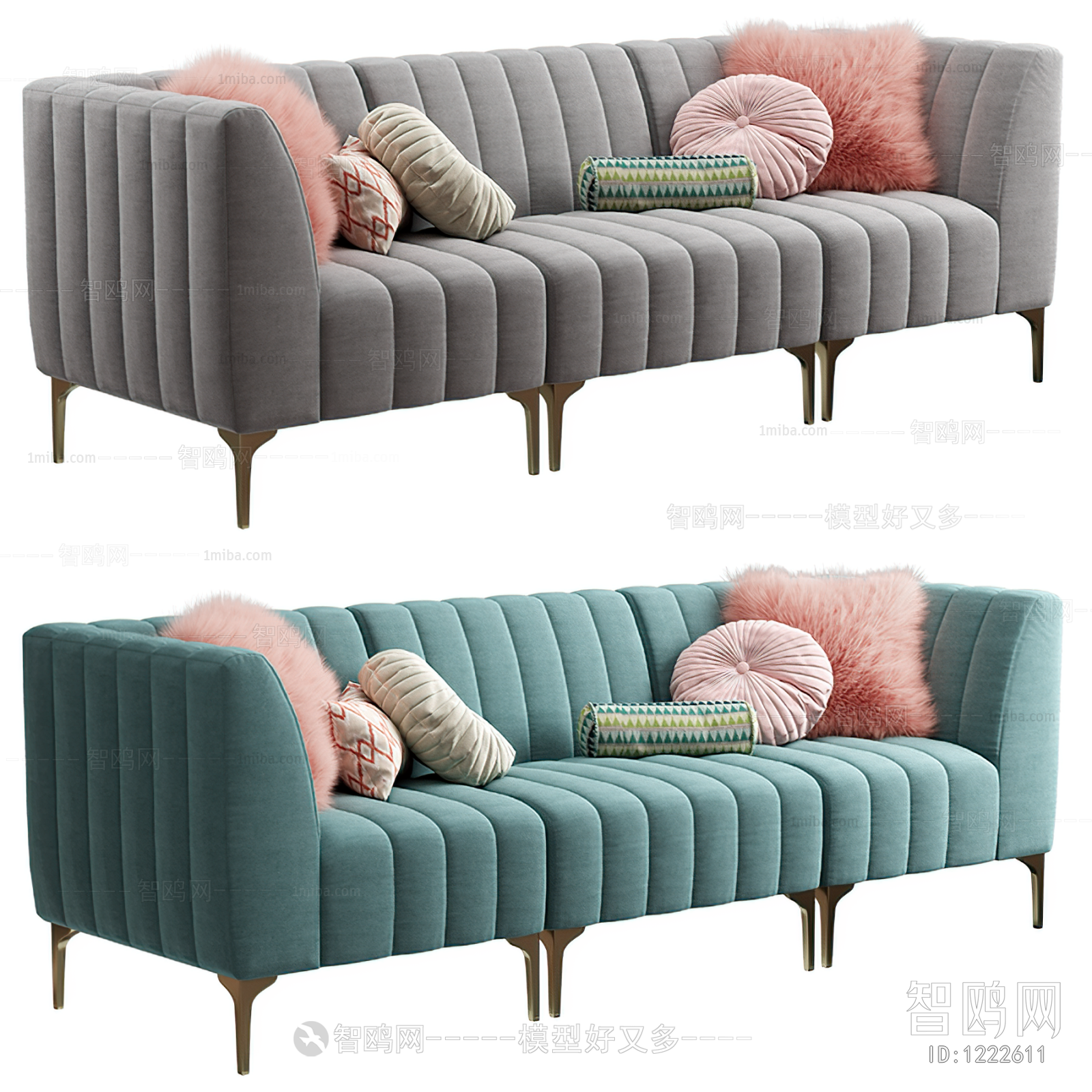 Nordic Style Three-seat Sofa