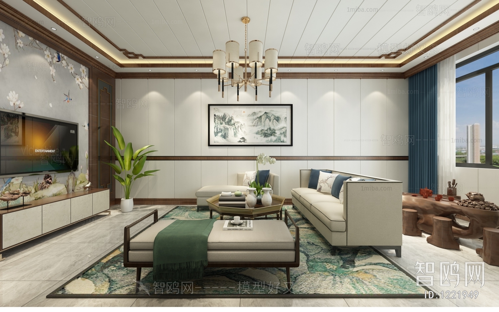 New Chinese Style A Living Room