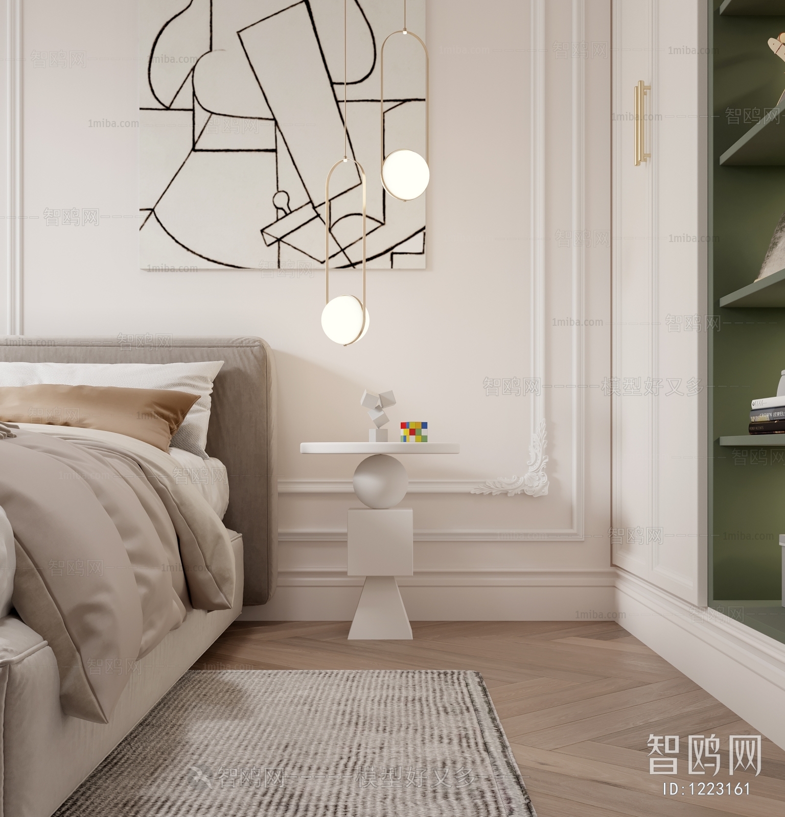 Nordic Style Wabi-sabi Style Bedroom