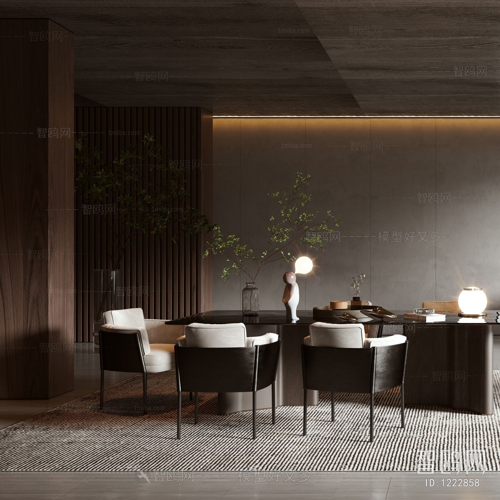现代餐厅3D模型免费下载_3dmax现代餐厅模型编号844716078-智鸥网