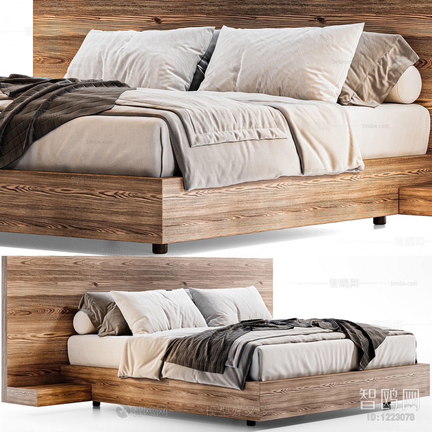 Wabi-sabi Style Double Bed