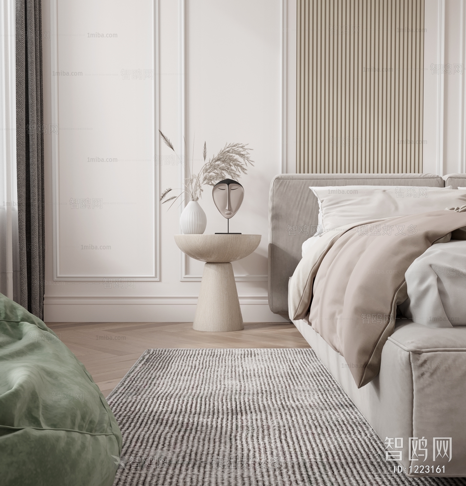 Nordic Style Wabi-sabi Style Bedroom