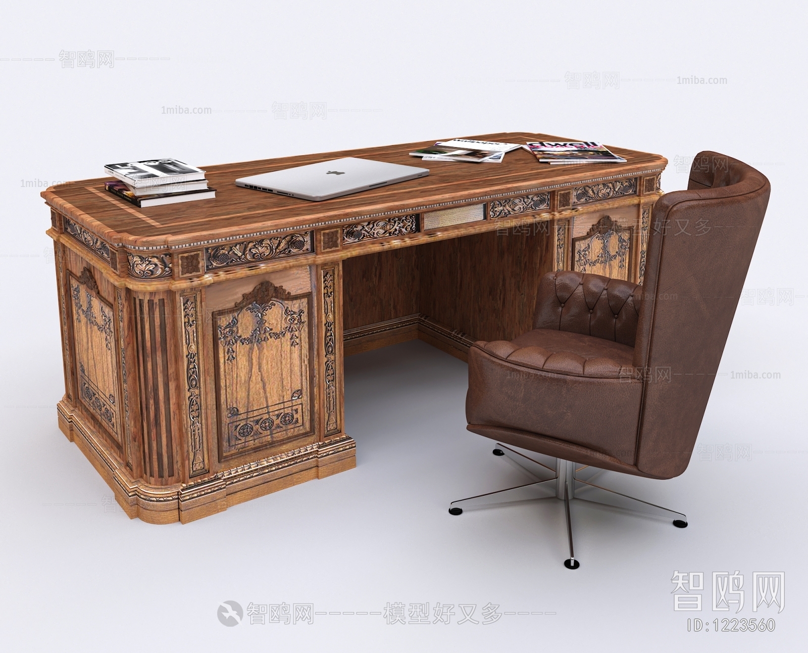 European Style Computer Desk And Chair