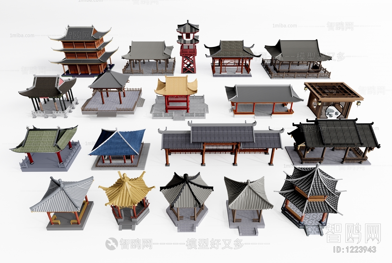 New Chinese Style Ancient Architectural Buildings