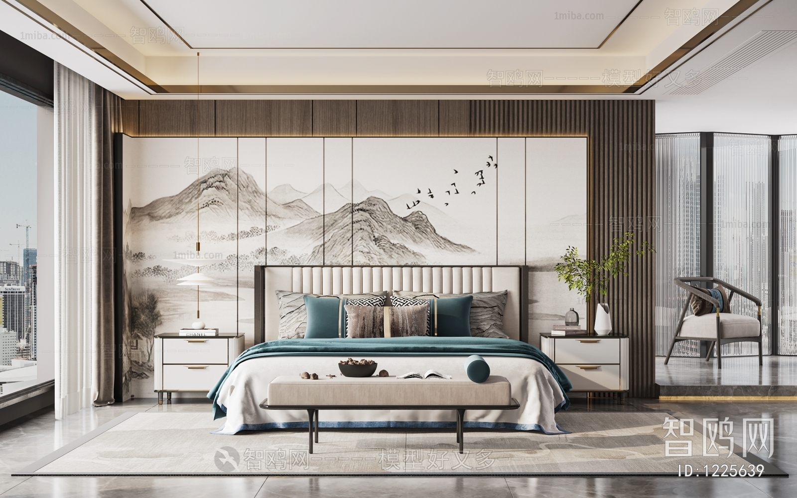 New Chinese Style Bedroom