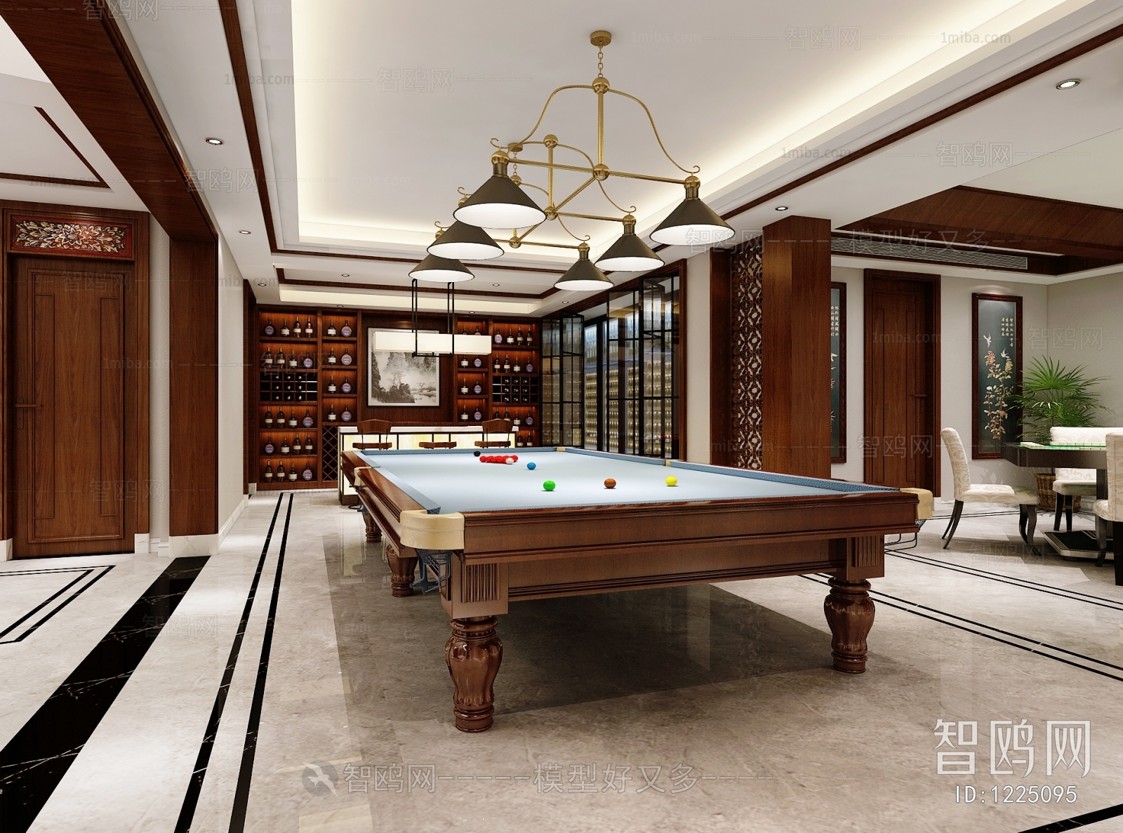 New Chinese Style Billiards Room