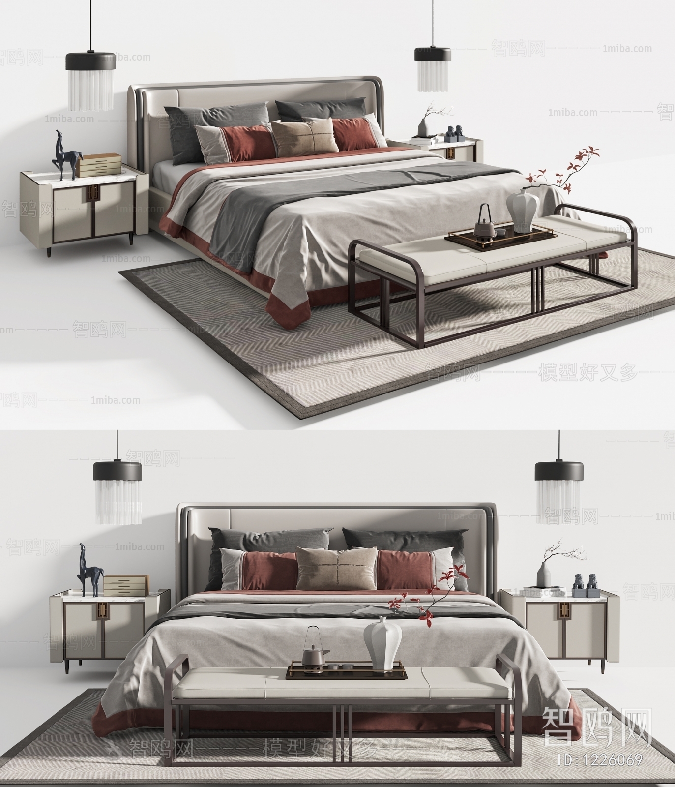 New Chinese Style Double Bed