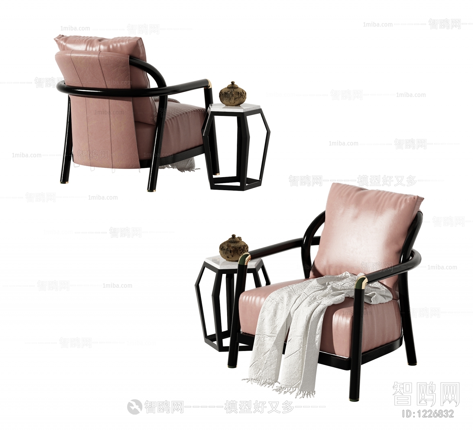 New Chinese Style Single Sofa