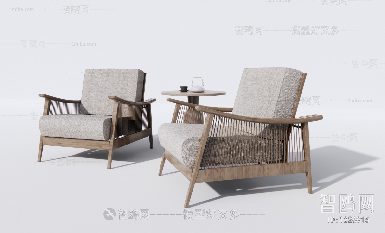 New Chinese Style Single Sofa