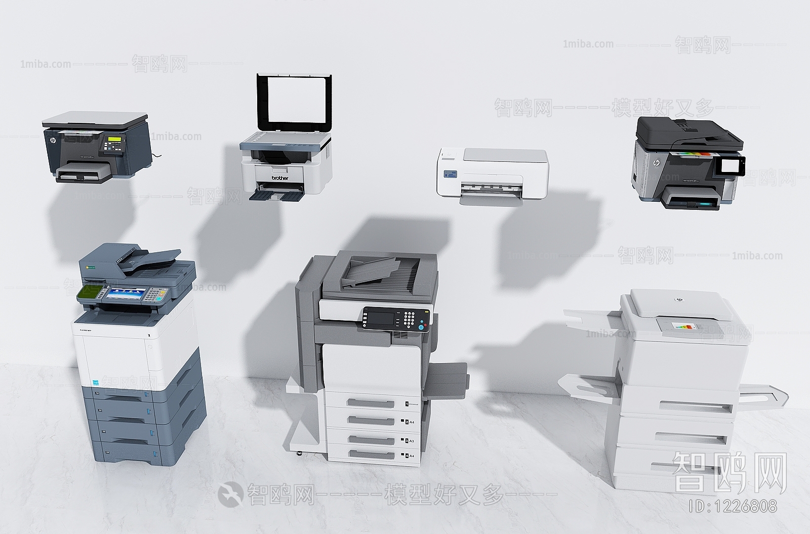 现代打印机，复印机组合