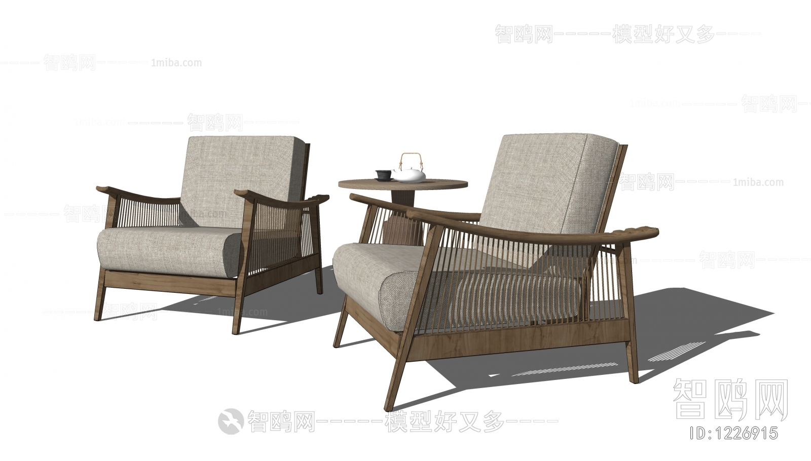 新中式休闲单人沙发