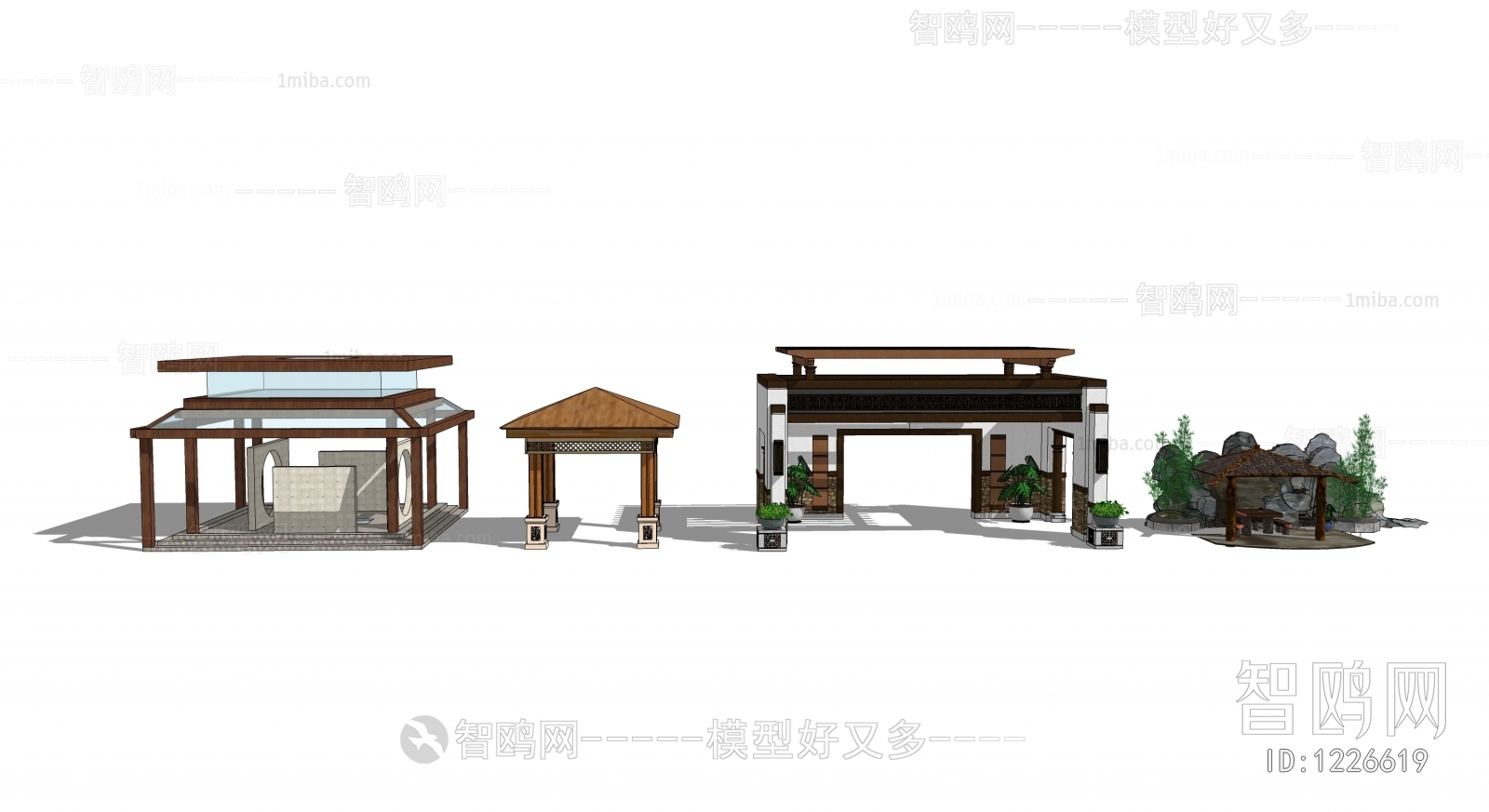 New Chinese Style Ancient Architectural Buildings