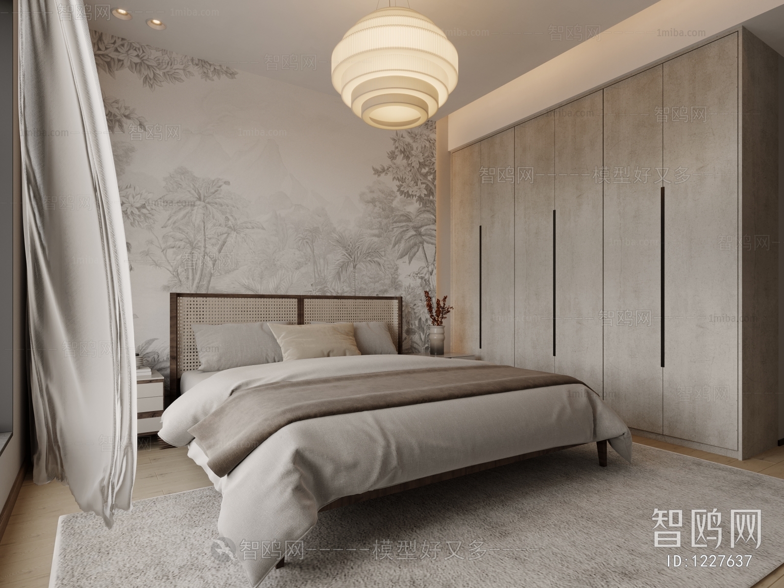 New Chinese Style Wabi-sabi Style Bedroom