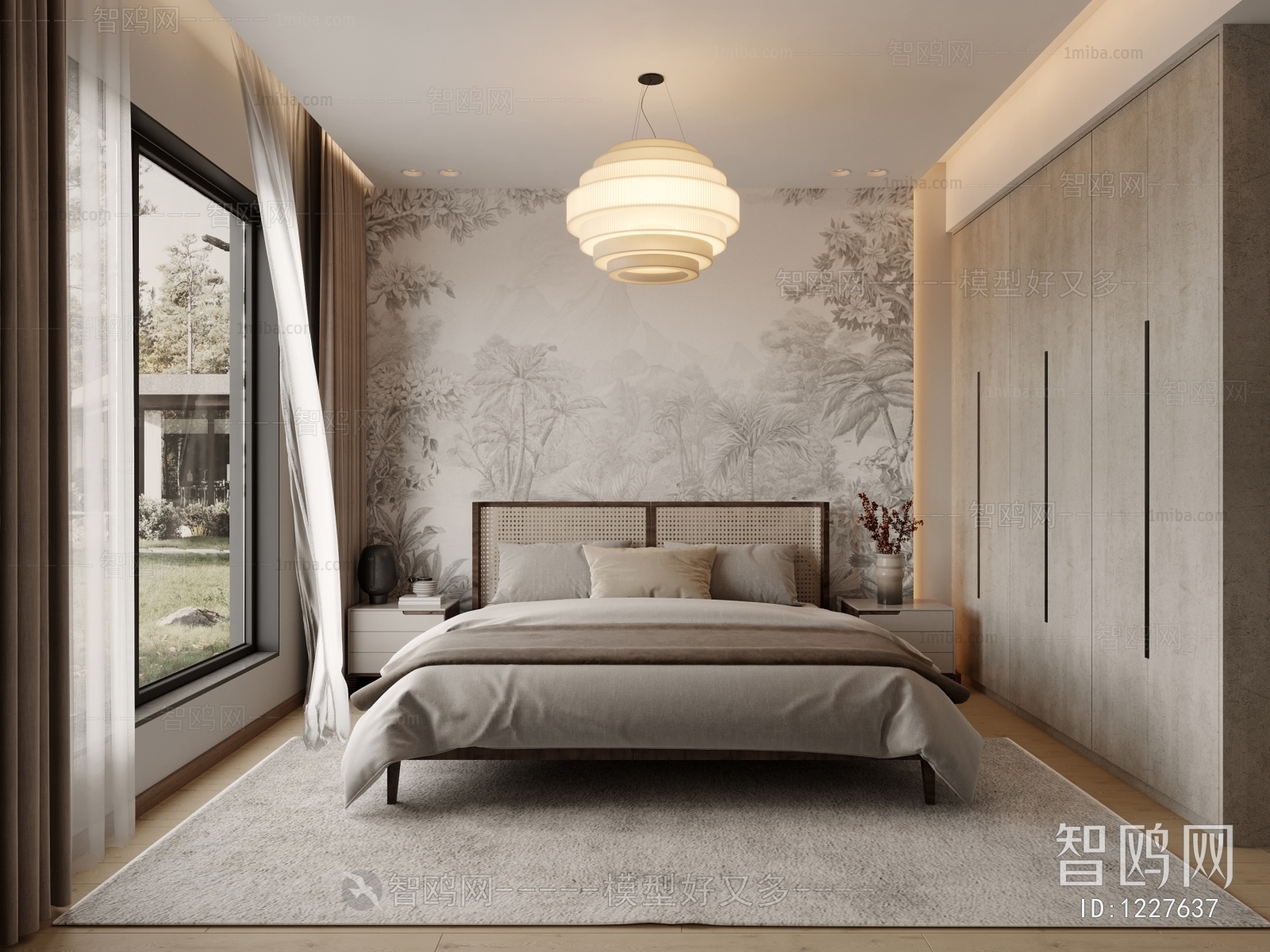 New Chinese Style Wabi-sabi Style Bedroom