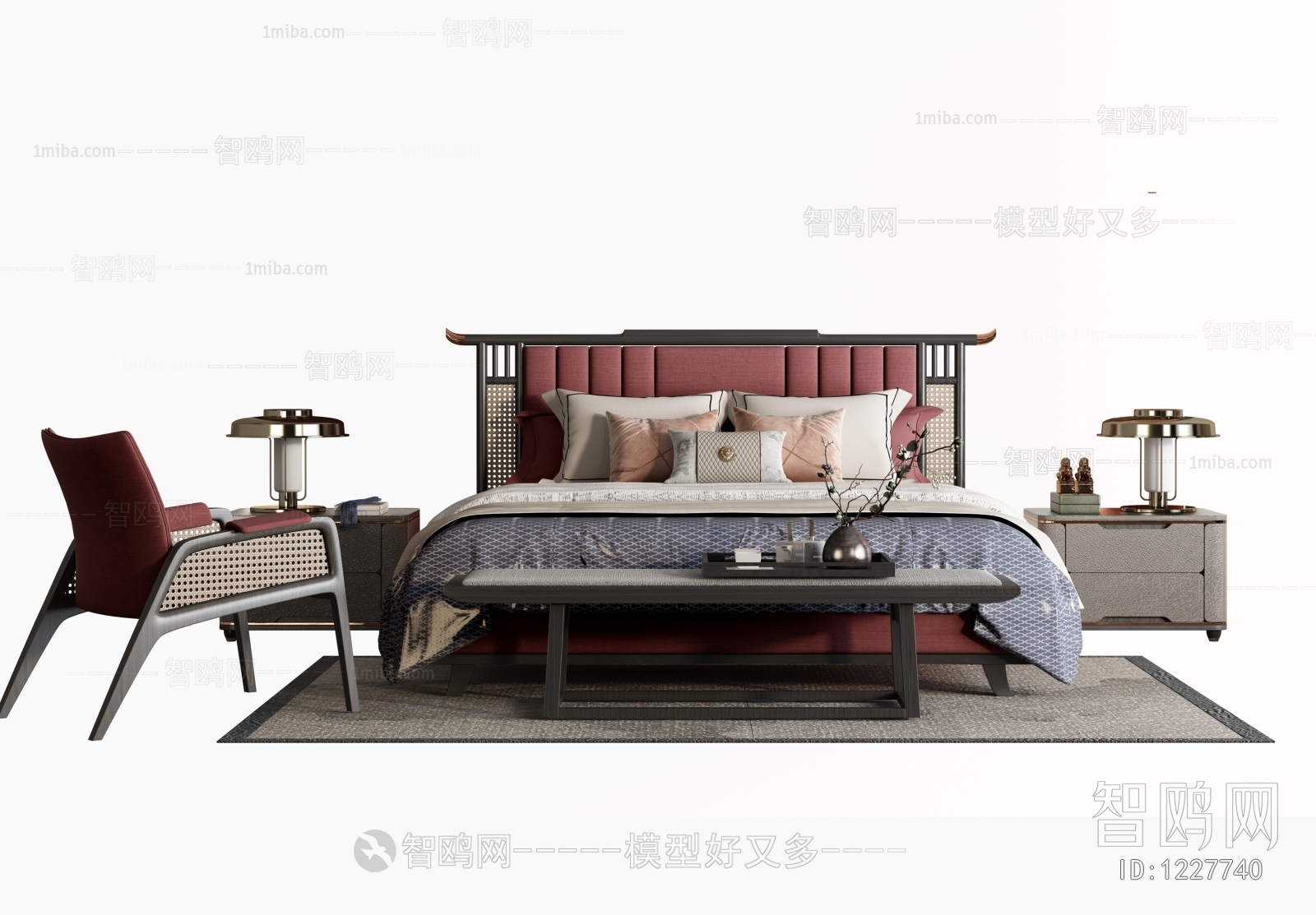 New Chinese Style Double Bed