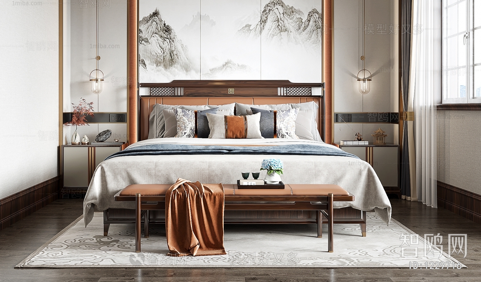 New Chinese Style Bedroom