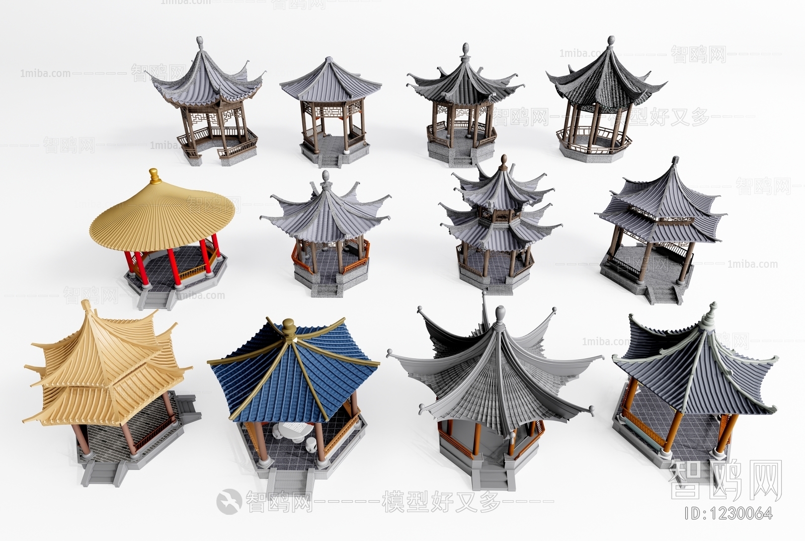 New Chinese Style Ancient Architectural Buildings