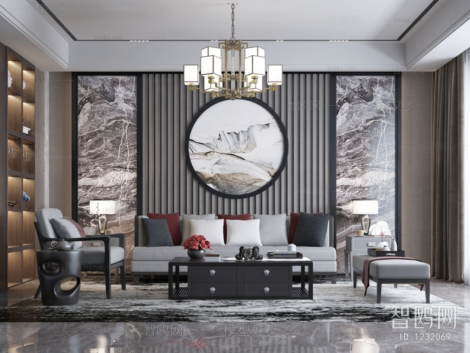 New Chinese Style A Living Room